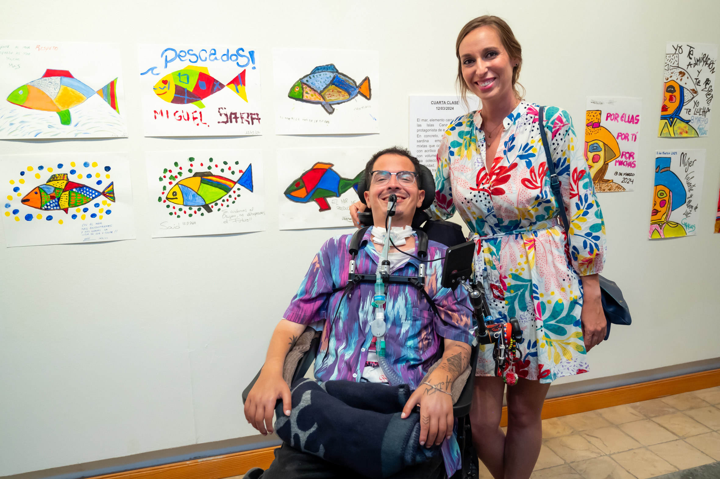 Miguel Ángel Plata junto a su mujer Sara durante la inauguración de 13 Sesiones Medulares